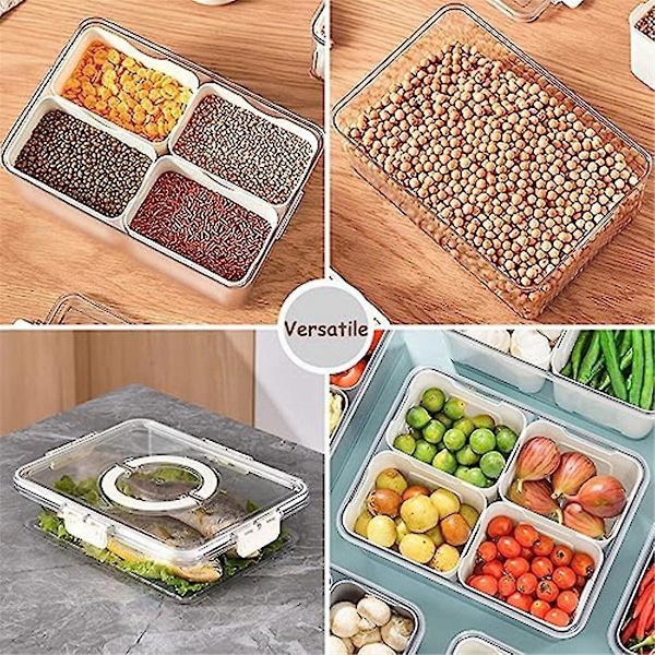 Delad Serverausvati Lokilla ja Kahvalla Snackle Box Charcuterie Säiliö Kannettava Välipala-alusta O-XF6-