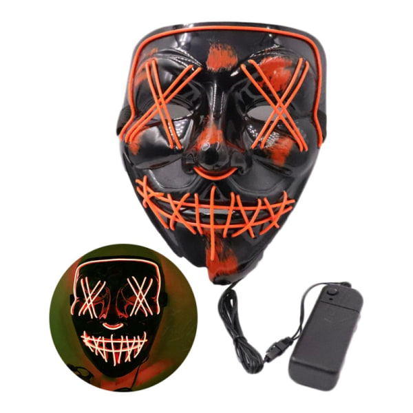 Halloween-mask LED-lysmaske El-tråd lyser upp The Purge-film kostym ljus Halloween-fest Orange