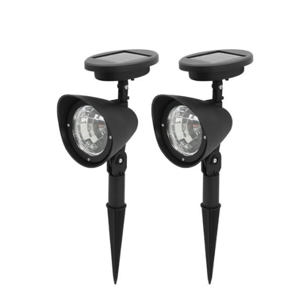 2 st LED solcellslampor för gräsmatta IP65 Vattentät svart
