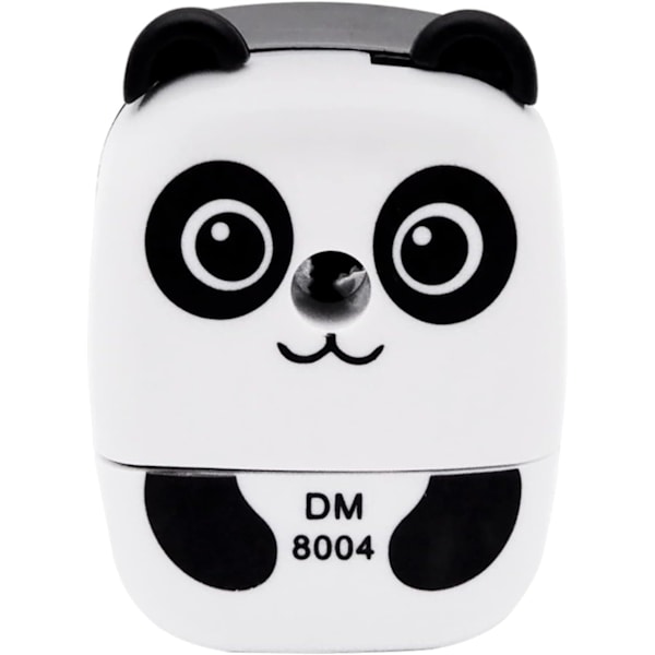 Pennvässare Søt skrivebordspennvässare i metall med håndtak, pennvässare for tegneseriefigurer for barnstudent (Dark Circles Panda, 1 pakke)