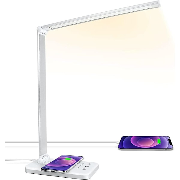 UNIQ LED-nagelbordslampa med trådlös laddning - Silver
