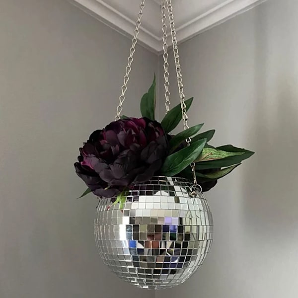 Discokula Planterare Hängande Planterare Heminredning Spegel Dekorativa Krukor 10cm