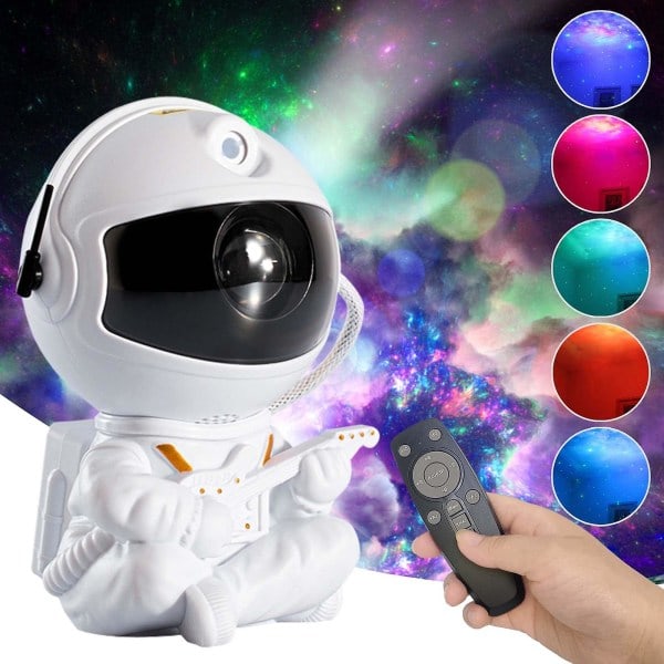 Justerbar Lysstyrke Astronaut Galaxy Stjerne Projektionslampe, Led Natlys Børne Stjernelampe, Astronaut Ornament
