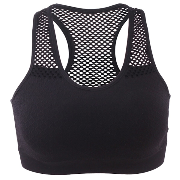 Dame Sport BH uten Stålring Mesh Stilige Svart M Black