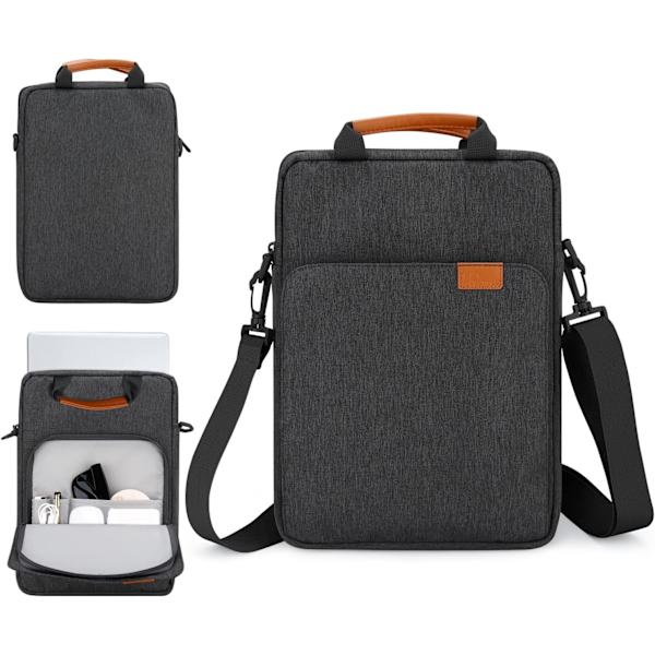 13 tums Laptopfodral med axelrem och handtag, datorväska bärväska för 13,3 Apple Macbook Air, Mac Pro med vaddering