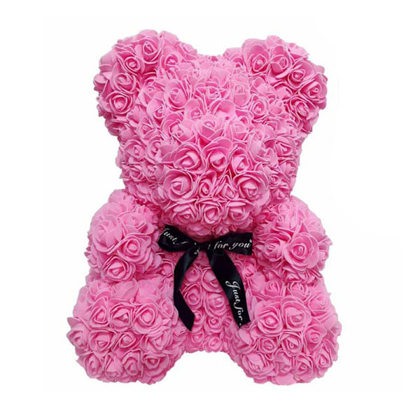 Rosbjörn Ros Blomma Nalle för Årsdag Födelsedagar Bröllopsduschar Flickvän Hustru Mammor Ny pink