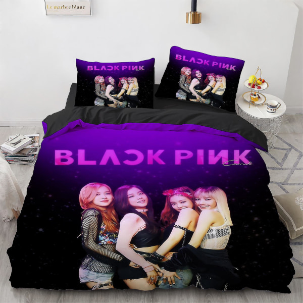 Blackpink-1# Blackpink 3D digitaltrykk tredelt dynetrekk laken putevar sengetøy