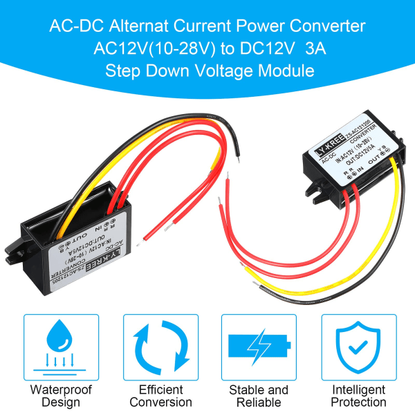 AC-DC-virtalähde AC 12V (10-28V) DC 12V:iin