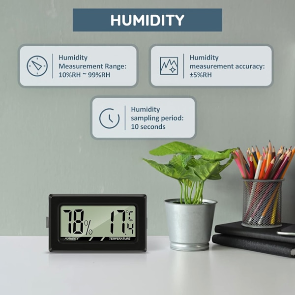 Digitalt termometer og hygrometer for drivhus