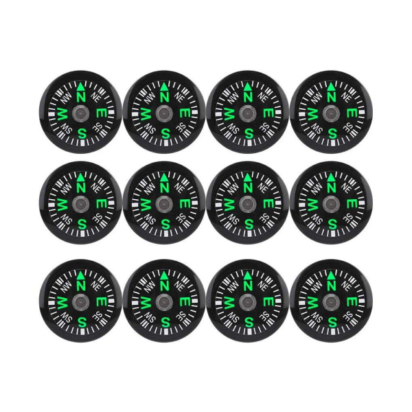 Mini fickkompass set, 12-pack kompass mini överlevnadskompass