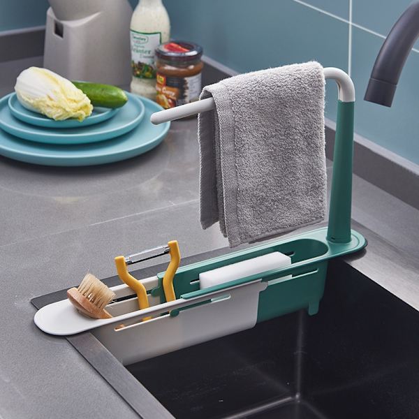 Teleskopisk oppvaskstativ for benkeplate blue