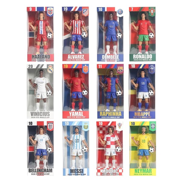 2026 VM Fodboldstjerne Figur, 22cm Messi Ronaldo Mbappé Yamal Samlermodel, Fodboldfans Displaypynt-FA- Yamal