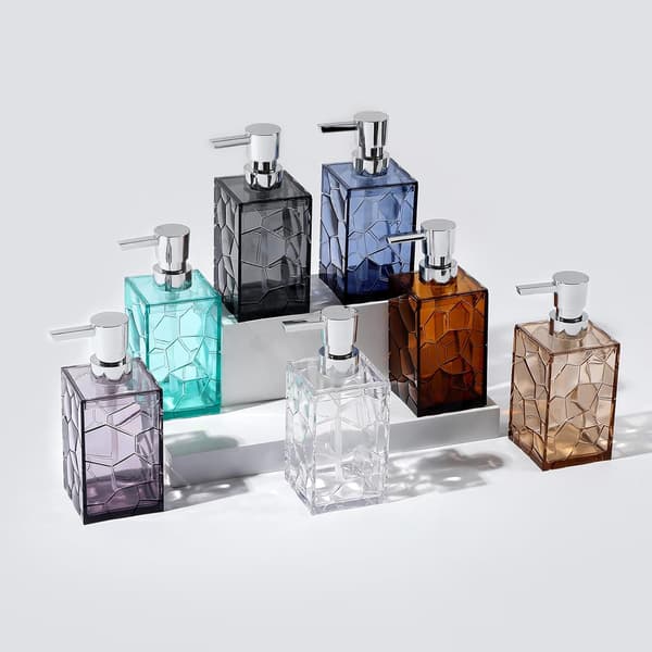 Transparent Akryl Tvåldispenser 320ML För Badrum Kök Sovsal Dekoration Blå 16x7cm-FA-