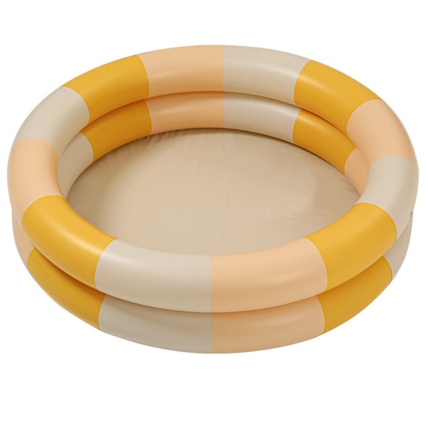 Uppblåsbar Pool Baby Retro Blow Up Pool Familj Söt stil Förtjockad vattenpool Gul Stripe
