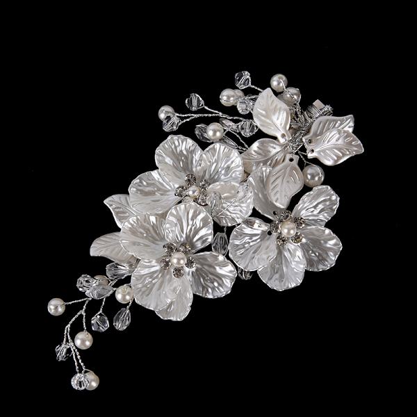 Häätyylitelmä Elegant Crystal Bride -hiuskampa Pääkoriste helmi