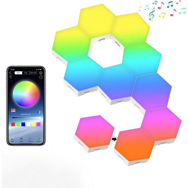 Hexagonljus, Hexagonväggljus, Hexagon LED-ljus med APP C