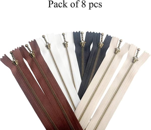 Metal lynlåssæt 8 stk - #3 Antik messing lukket 12 tommer (30 cm), assorterede farver-FA-