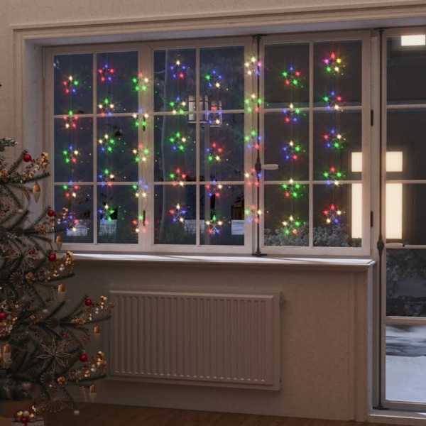 vidaXL Lysgardin med stjerner 200 LED-lys flerfarvet 8 funktioner 660 gray