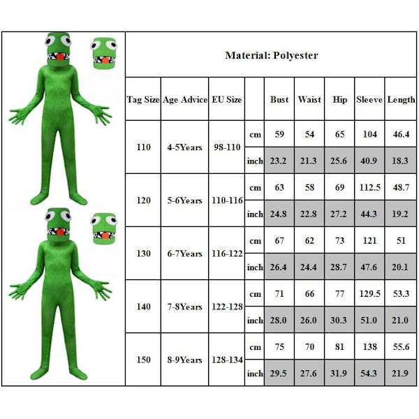 Rainbow Friends Cosplay-asu Monsteri-asu Haalarin vartalo 120cm
