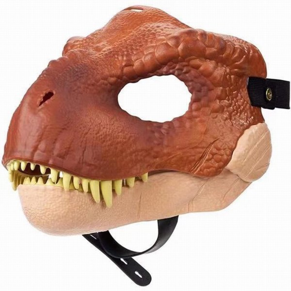 Fancy Mask Velociraptor Movable Jaw Kids Dinosaur Moving Cover red