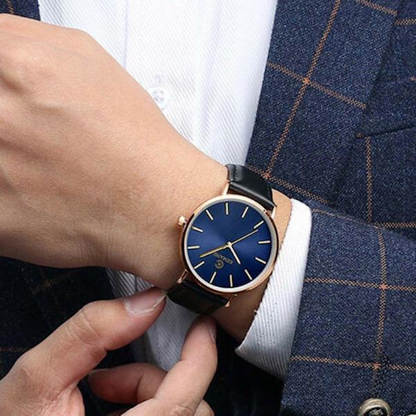 Kvartsur Armbandsur i äkta läder