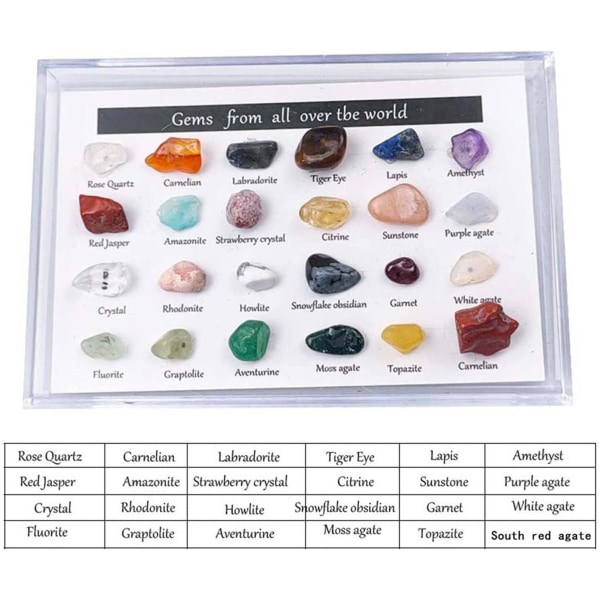 24 ST Adventskalender Mineral Rock Julekalender Leke Krystall Gem Samlinger Gave til barn 1