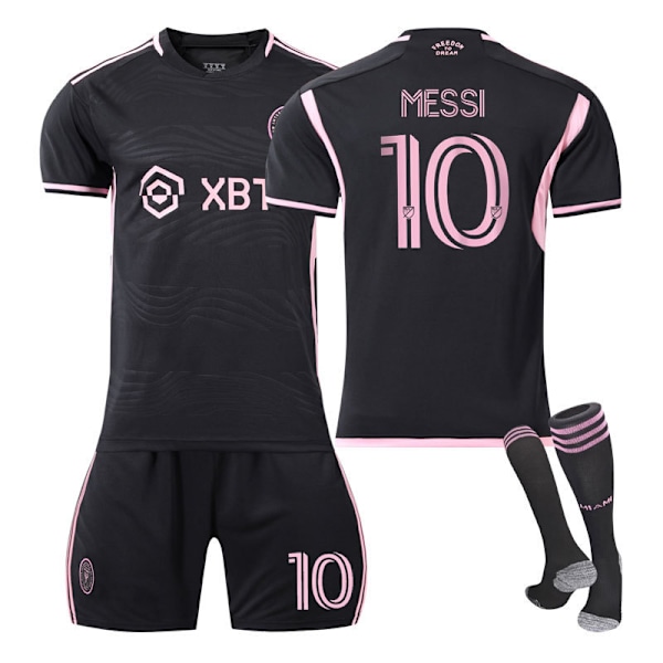 Major League Soccer Messi No.10 Miami International Jersey Hjemme Ude Voksen Børn Fodboldtrøje Sæt Bedste Bedste Ude Away Away Kids 28(150-160cm)