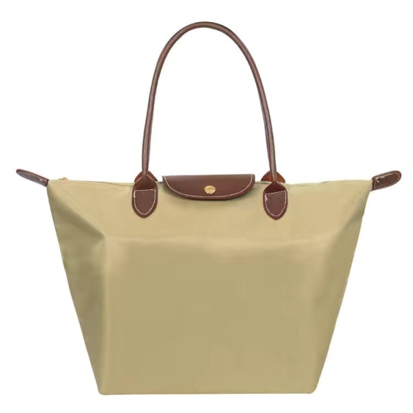 Nya Longchamp Le Pliage-väskor för kvinnor Z X Kaki 2 Kaki Kaki M