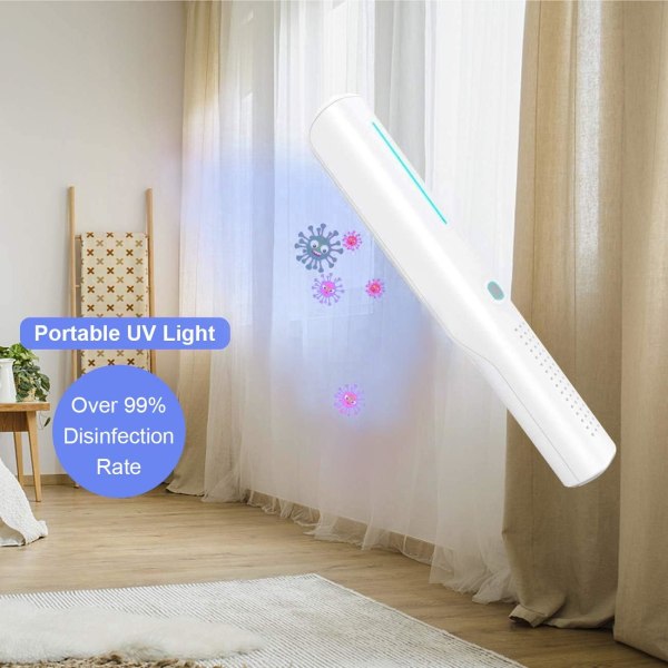 Hemvård Partihandel UV-C Sanitizer Wand UV Light Sterilisatorlampa Bärbar Sterilisator（Ljudkontroll för att släcka lampor）