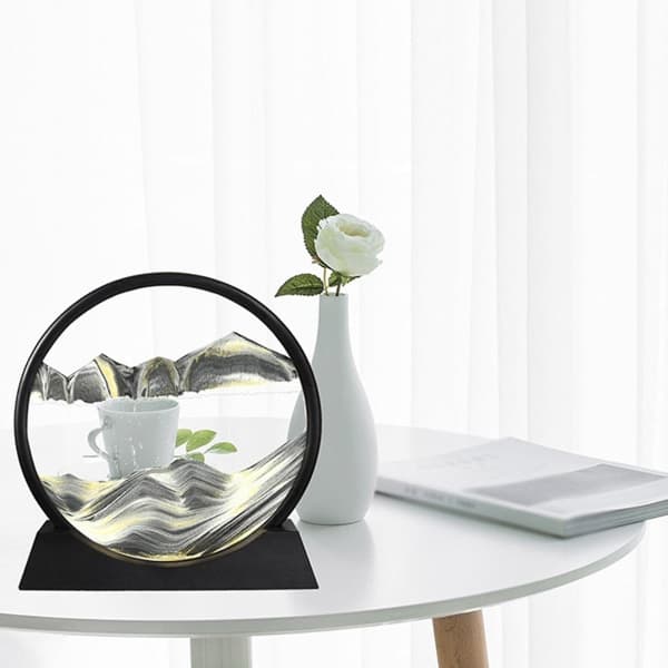 Rörlig Sandkonst Bild Timglas Deep Sea Sandscape Glas Kvicksand 3D Målning-FA6-