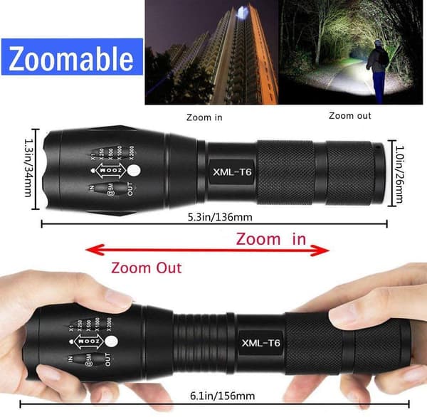 Supersterk 3500LM Vanntett XM-L T6 LED Lommelykt-FA-