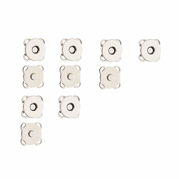 10 st Silver magnetiska vridlås för väskor Runt tryckknappslås Tryckknappar för handväskor, gör-det-själv-kläder, 14 mm