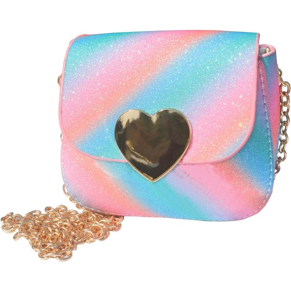 Little Girl Mini Wallet Shiny Heart-Shaped Lock Messenger Bag