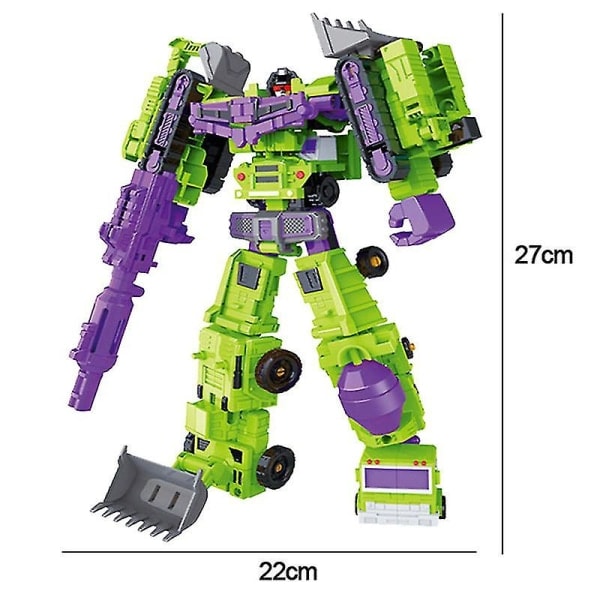 Transformerande Constructicon Devastator Set 6 i 1 Leksaker - Grön