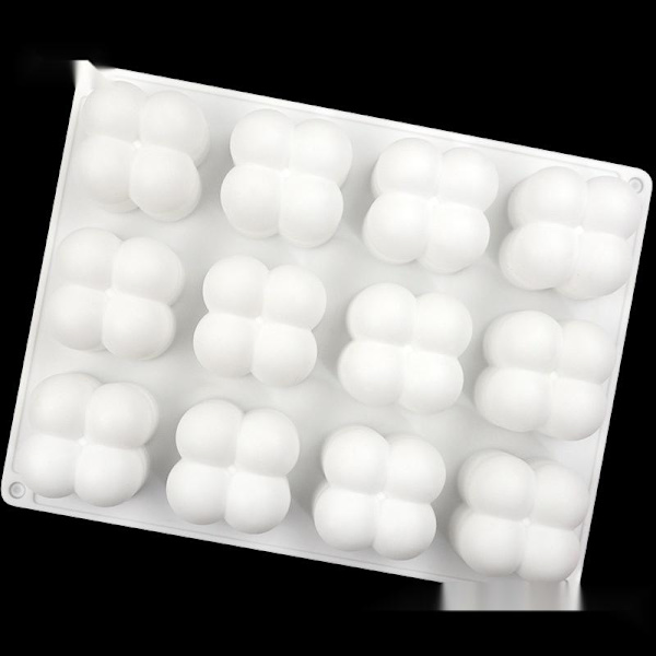 Lysforme lys stearinlys DIY støbeforme i silikoneform 12 rubi-FA9- Vit hvit