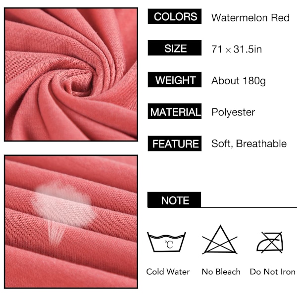 Stretch Hovedtørklæder Hårbånd Til Muslimer Bløde Åndbare Scarf-watermelon Red