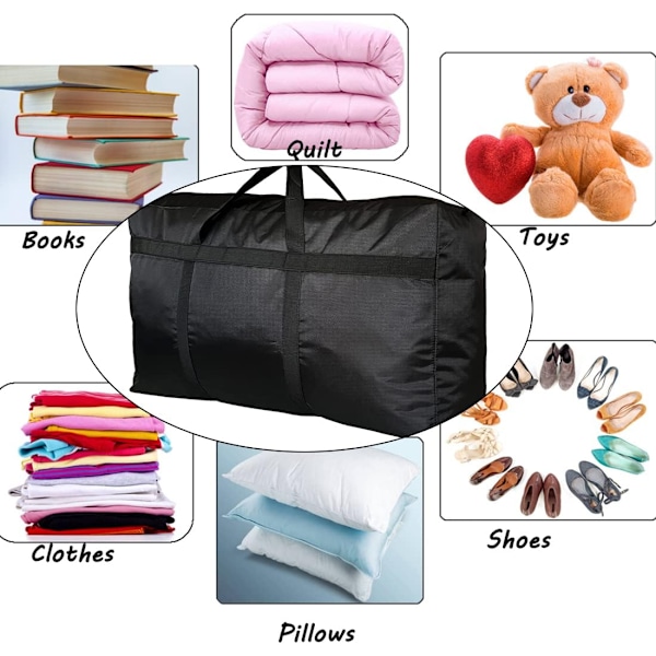 190L Erittäin Suuri Muuttokassi, Heavy Duty Musta-FA3- Black 40L