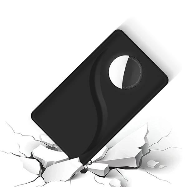 1. klasses ægte læder AirTag Wallet Card Case Black