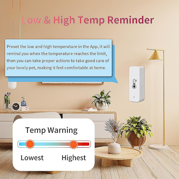 3x Tuya Wifi temperatur- og fuktighetssensor innendørs termometer Hygrometer SND