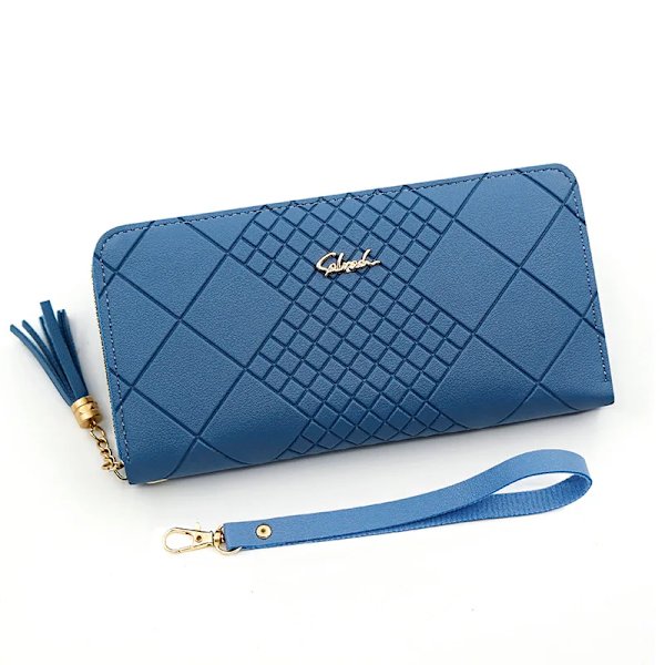 Dragkedja Pengar Myntväska Dam Korthållare Lång PU Läder Clutch Plånbok Stor Kapacitet Dam Armband Telefon Handväskor Pengar ficka Gray