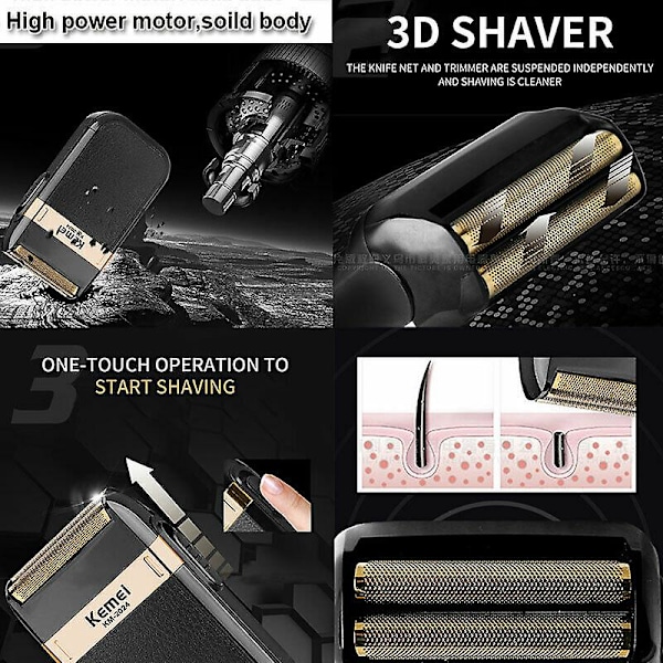 KM-2024 Elektrisk Barbermaskin Trimmer Hårklipper USB Oppladbar