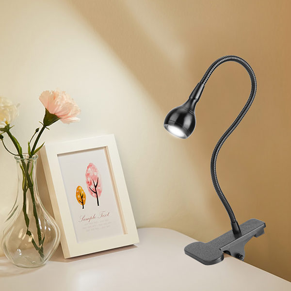 USB Fleksibel Klemme Klips På LED-bordlampe Nattlampe ved sengekanten for lesing