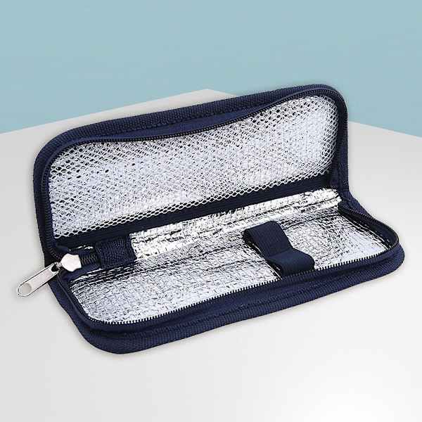 Lääketieteellinen kylmälaukku diabeetikoille, pieni eristys, kestävä matkalaukku Navy Blue