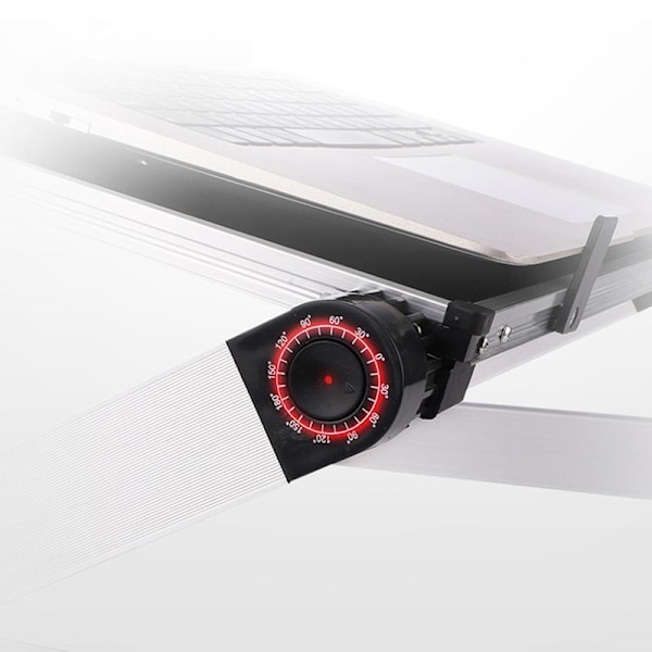 Foldbart Laptopbord, Aluminium ergonomisk stativ (hvid) silver 875