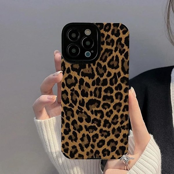 Kompatibel med iPhone 13 Etui med Sød Modebrun Leopardmønster Læder Simpel Etui