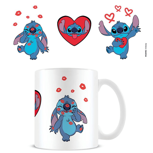 Lilo & Stitch Kærlighedskrus En Størrelse Hvid/Blå/Rød White/Blue/Red One Size