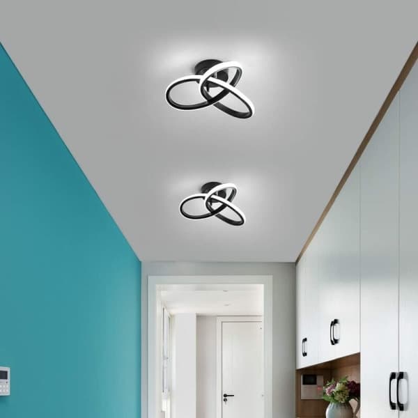 LED-taklampe for hall, svart
