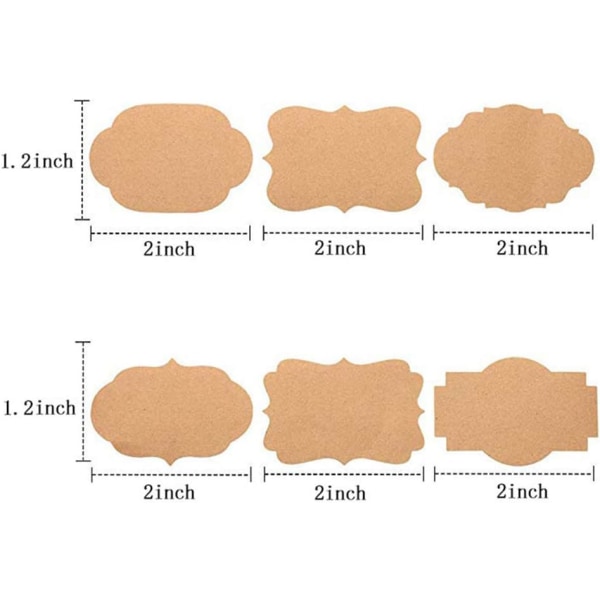 Syltetøy-etiketter, Kraft-selvklebende 600 stk etikettklistremerker, selv