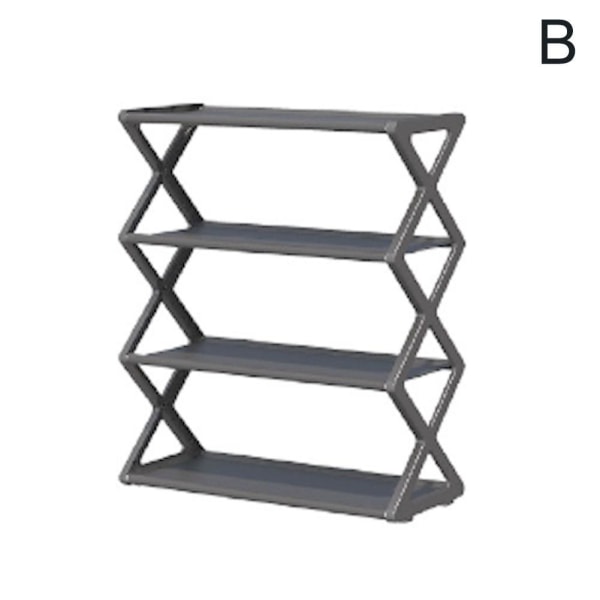 Skostativ 4 etasjer DIY smale små frittstående sko oppbevaring T grey 49.5*42*18.5cm