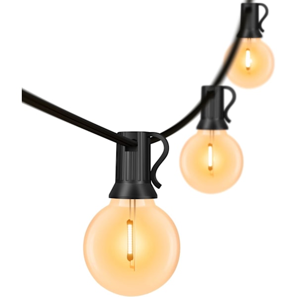 Udendørs strenglys, 15M/50FT LED-lyskæder 25 pærer + 1 reserve, 0,2W, vandtætte indendørs udendørs lyskæder til have, fest, jul